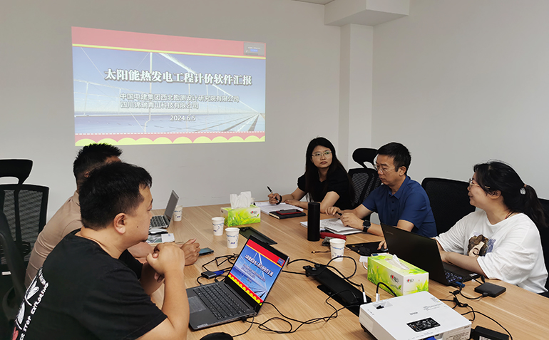 我司联合研发的可再生能源 太阳能热概预算软件在水电水利规划设计总院参加评审汇报